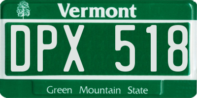 VT license plate DPX518