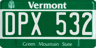 VT license plate DPX532
