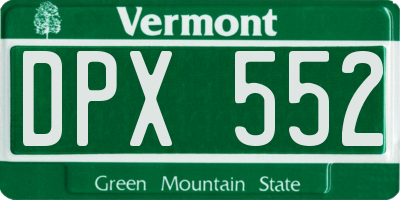 VT license plate DPX552