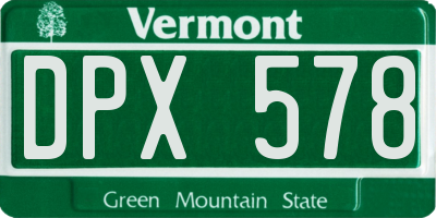 VT license plate DPX578
