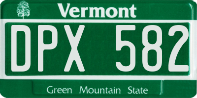 VT license plate DPX582