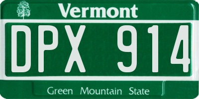 VT license plate DPX914