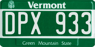 VT license plate DPX933