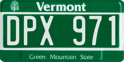 VT license plate DPX971