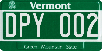 VT license plate DPY002