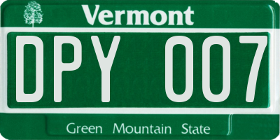 VT license plate DPY007