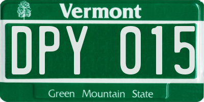 VT license plate DPY015