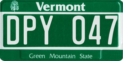 VT license plate DPY047