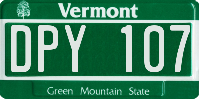 VT license plate DPY107