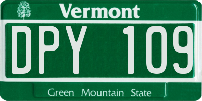 VT license plate DPY109