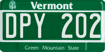 VT license plate DPY202