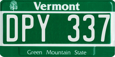 VT license plate DPY337