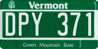 VT license plate DPY371
