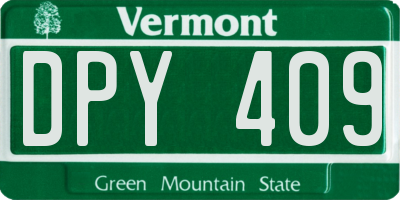 VT license plate DPY409
