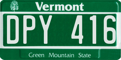 VT license plate DPY416