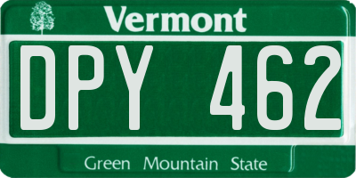 VT license plate DPY462