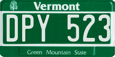 VT license plate DPY523