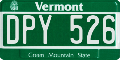 VT license plate DPY526