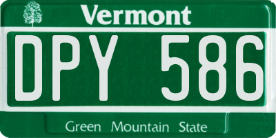 VT license plate DPY586