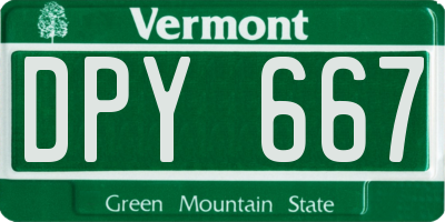 VT license plate DPY667