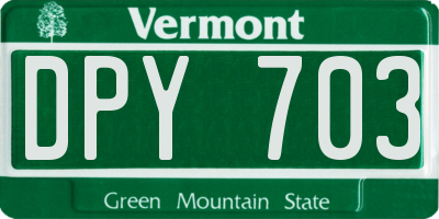 VT license plate DPY703