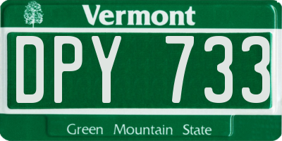 VT license plate DPY733