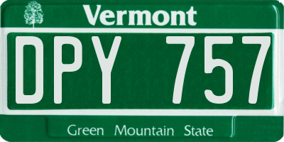 VT license plate DPY757