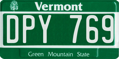 VT license plate DPY769