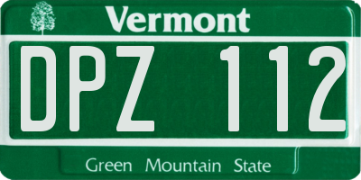 VT license plate DPZ112