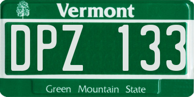 VT license plate DPZ133