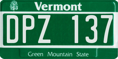 VT license plate DPZ137