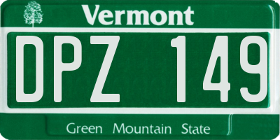VT license plate DPZ149