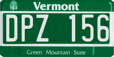 VT license plate DPZ156