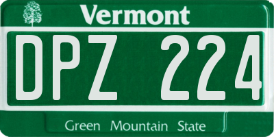 VT license plate DPZ224