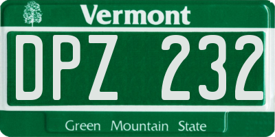 VT license plate DPZ232