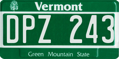 VT license plate DPZ243