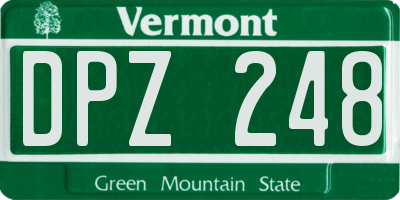 VT license plate DPZ248