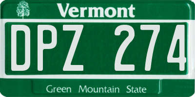 VT license plate DPZ274