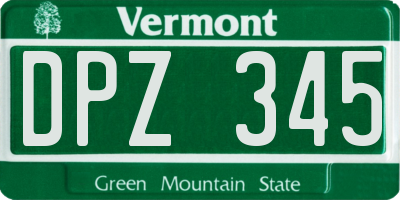 VT license plate DPZ345