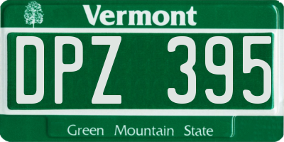 VT license plate DPZ395