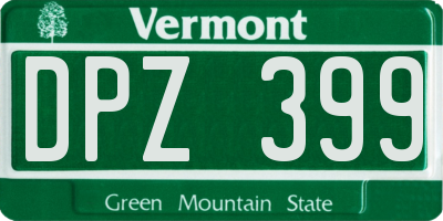 VT license plate DPZ399