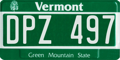VT license plate DPZ497