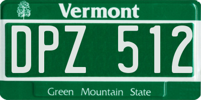 VT license plate DPZ512