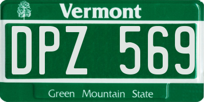 VT license plate DPZ569