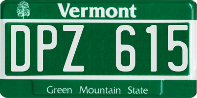 VT license plate DPZ615