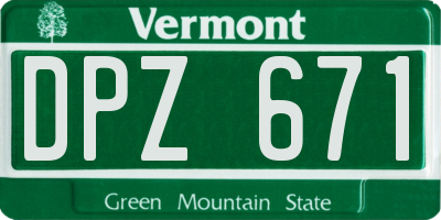 VT license plate DPZ671