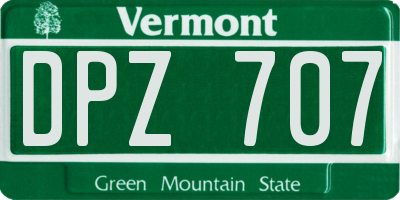 VT license plate DPZ707