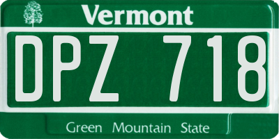 VT license plate DPZ718