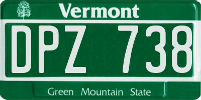 VT license plate DPZ738