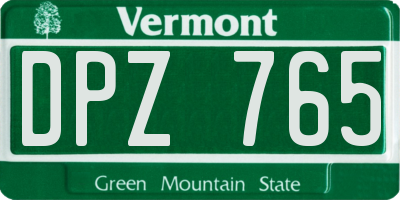 VT license plate DPZ765
